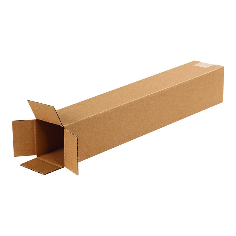 BOX USA صناديق شحن الولايات المتحدة 4"L x 4"W x 24"H، عبوة 25 صندوق كرتوني طويل للشحن، التعبئة، النقل، صندوق التخزين للمنزل أو العمل، صناديق جملة قوية - Image 1